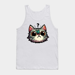 Confused butterfly on cat nose Tank Top